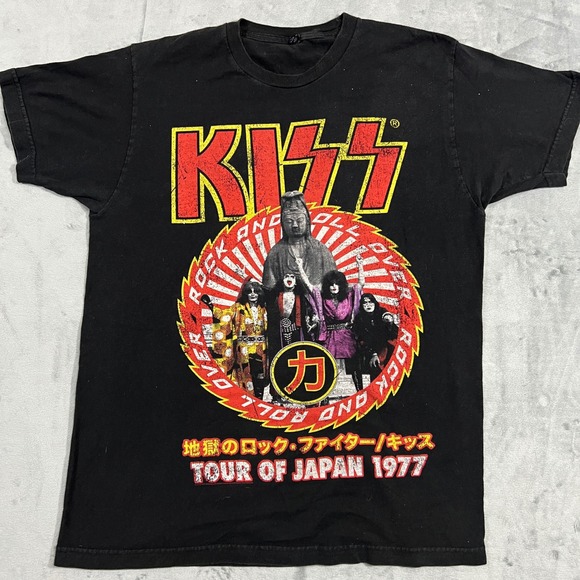 KISS Rock and Roll Over Japan Tour 1977‎ Graphic T-Shirt Large Black - Picture 1 of 7